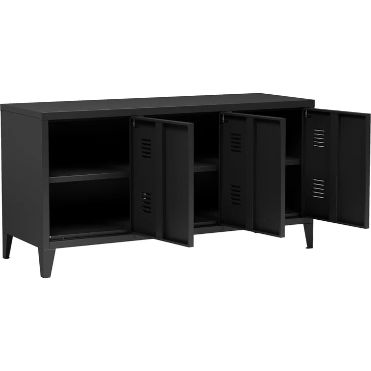 Fernsehschrank Kotka mit 3 Türen Schwarz [en. casa] – Bild 8