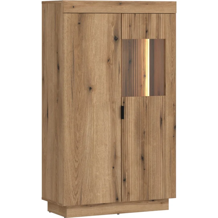 Stauraumvitrine >DELAMAR< in Coast Evoke Eiche Dekor - 80,4x140,2x39,6 (BxHxT) – Bild 1