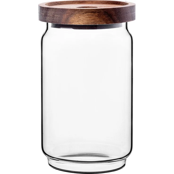 KADAX Vorratsglas 750ml mit Holzdeckel, Glasbehälter zur Aufbewahrung von Lebensmitteln, Vorratsgläser mit Deckel, Vorratsbehälter aus Glas, Vorratsdosen – Bild 1