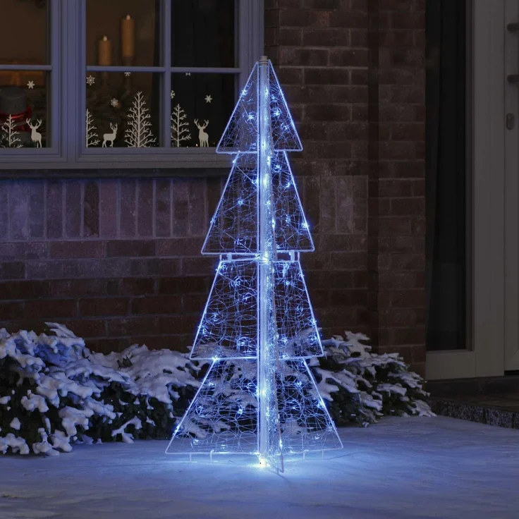 vidaXL Weihnachtsbaum Blau 120 cm Acryl 100 LEDs 42019204 – Bild 1