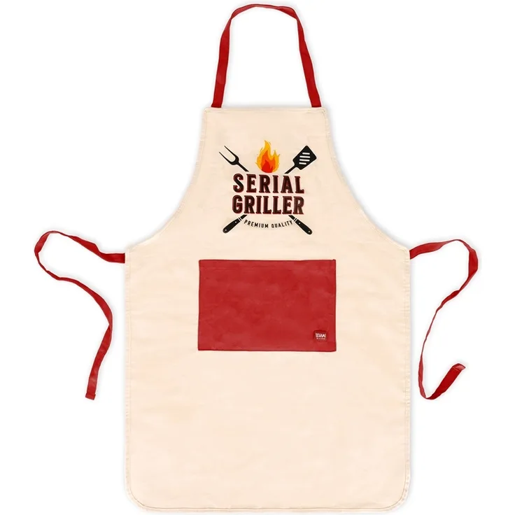Legami Schürze Super Chef Serial Griller, rot / beige