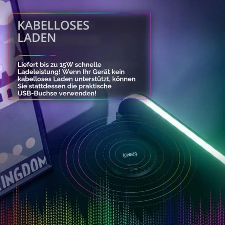 X Rocker Electra Nachttisch - Gaming Nachtschrank mit RGB-Beleuchtung, App-Steuerung & Wireless – Bild 5