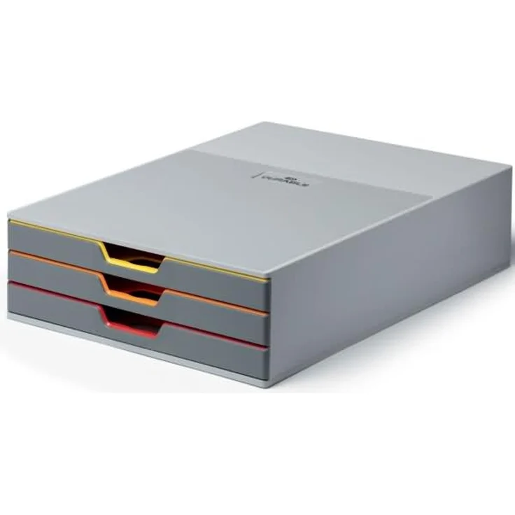 Durable Schubladenbox Varicolor 3 3 Schubladenfächer grau/sortiert