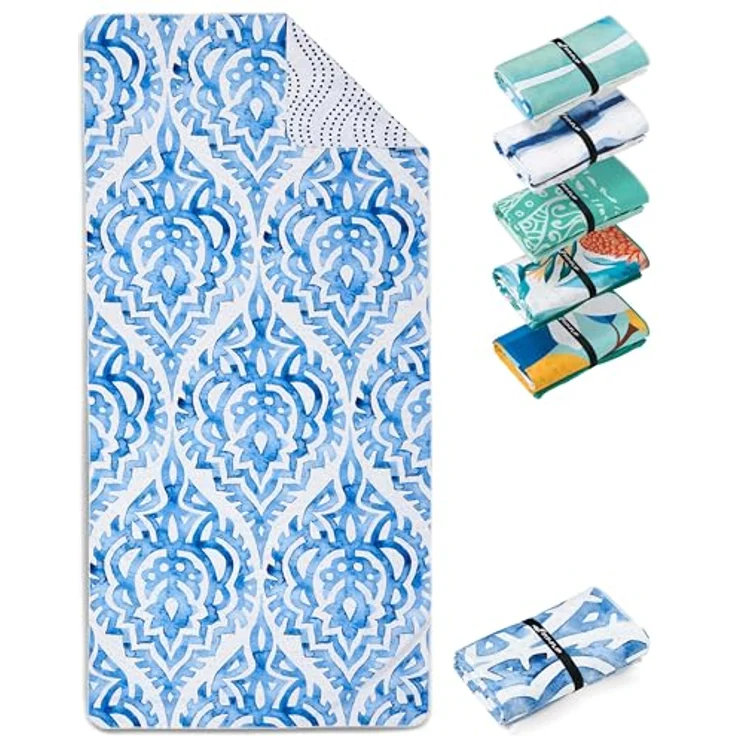 Fit-Flip Strandtuch XXL Mikrofaser, leicht & schnelltrocknend, 100% recyceltes Badetuch Boho, 200x90cm – Bild 1