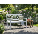 Garden Pleasure 'MALMÖ' Bank, 2-Sitzer, Holz Eukalyptus Weiß, 59 × 120 × 89 cm