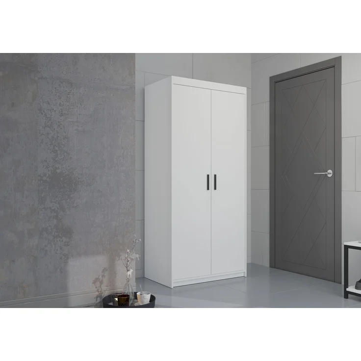 AX LIVING Weißen Kleiderschrank Storicos 2T 89,7cm Breite, 2 türiger – Bild 4