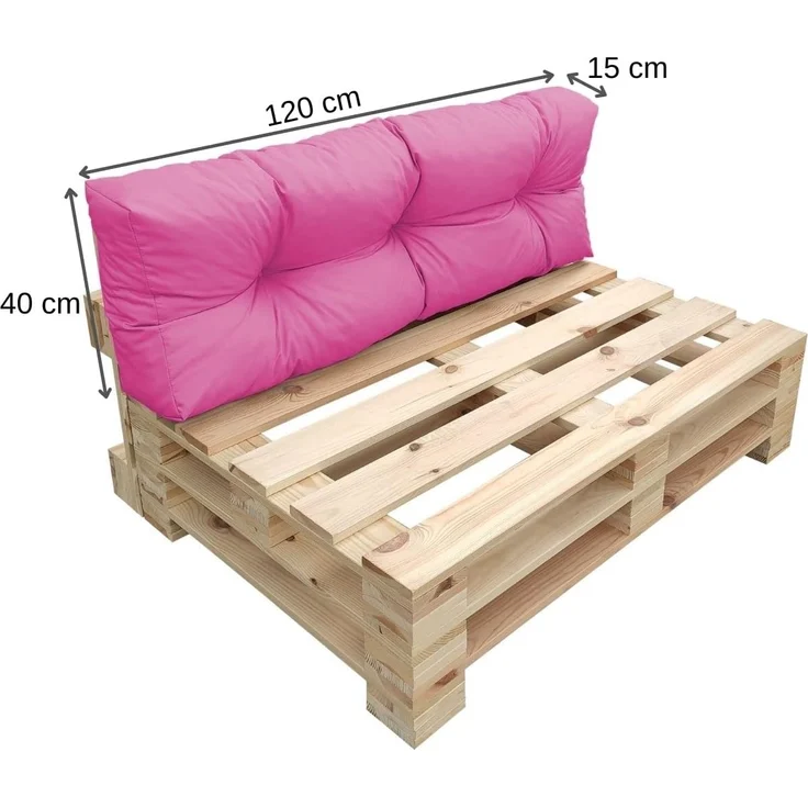 chilly pilley Palettenkissen Wasserdicht Palettenauflage Palettenpolster Palettenmöbel Gartenkissen Wasserfest Wasserabweisend viele Größen und Farben (Rückenkissen 120x40. Rosa) – Bild 2
