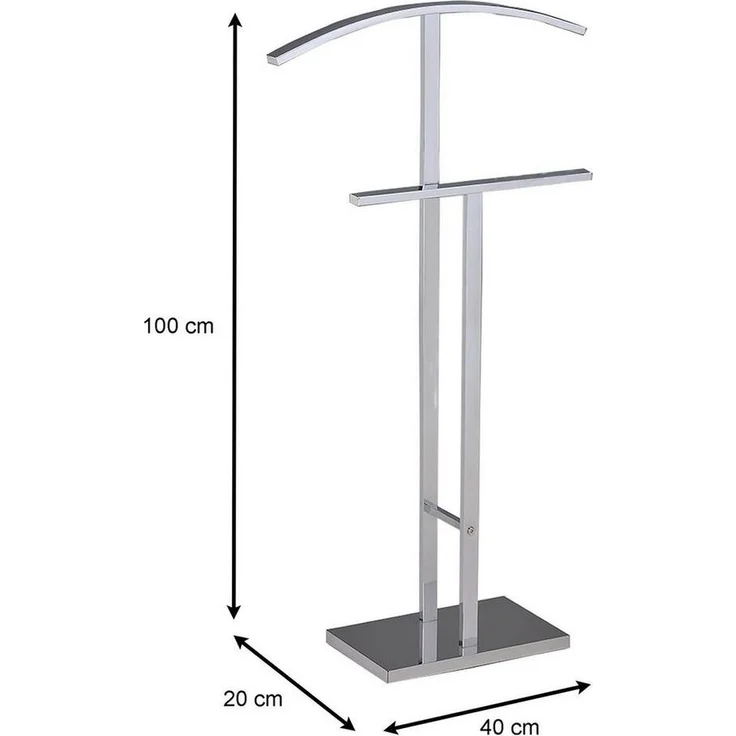 IDIMEX Herrendiener SCOTT, Stummer Diener mit Hosenbühel, Metall Damendiener Kleiderbügel chrom – Bild 2