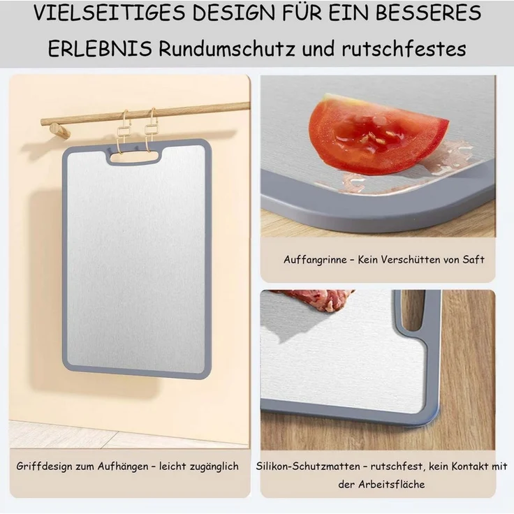 Diwzbyn Schneidebrett Titan Schneidebrett für Küche, Doppelseitige Schneidebretter, (1-St) – Bild 3