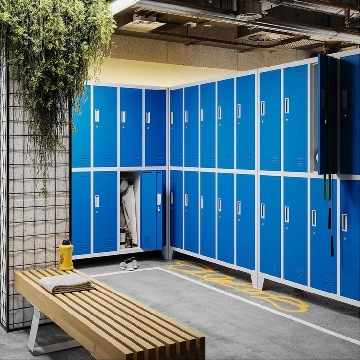 Jan Nowak Mehrzweckschrank Metall Kleiderspind 136 cm BARTEK 10 Fächer abschließbar 172 cm (Umkleideschrank BHP Arbeitsraum Produktion Magazin Sozialraum, 0,6 mm 172 x 136 x 45 cm Wandmontage Kleiderstange 30 kg 66 kg) Lüftungsschlitze Namensschildhalt... – Bild 3
