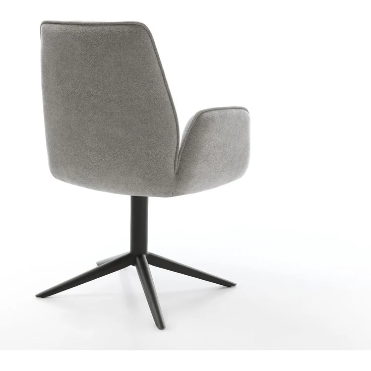 Drehstuhl Zoa-Flex Strukturstoff Soft Grau Fußkreuz Schwarz 360° drehbar Wippfunktion Taschenfederkern – Bild 5