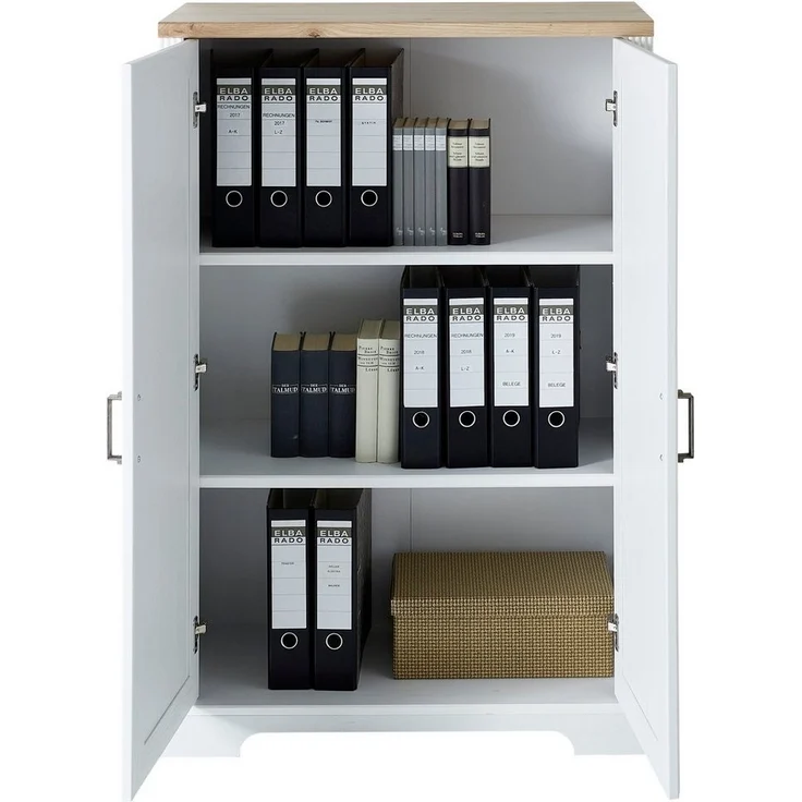 Stauraumelement Büro Kommode JASMIN 11 Pinie weiß Nachbildung – Bild 2