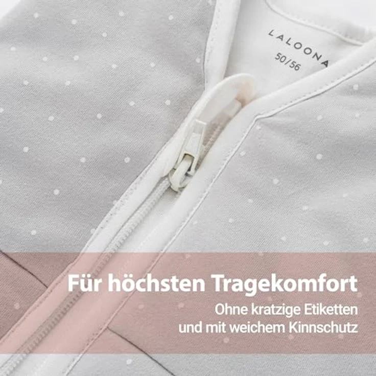 LaLoona 2-tlg. Schlafsack-Set - Dots - Light Taupe, Innenschlafsack aus Baumwolle, Größe 50/56, TOG 3,5 – Bild 4