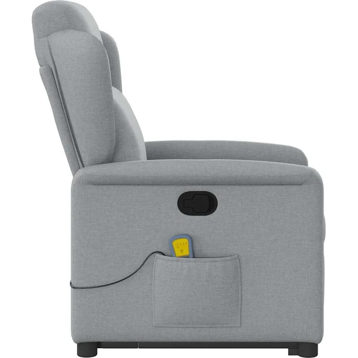 vidaXL Massagesessel mit Aufstehhilfe Hellgrau Stoff 3303144 – Bild 5