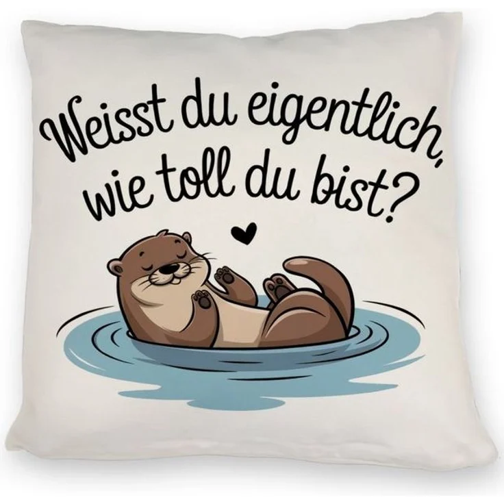 speecheese Dekokissen Weisst du eigentlich, wie toll du bist? Kissen mit Otter – Bild 2