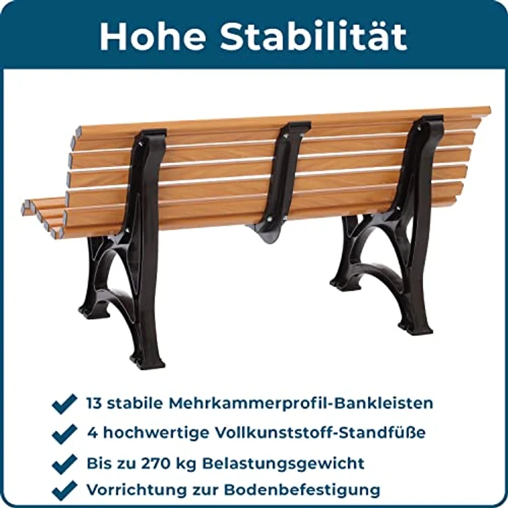 Blome Gartenbank Helgoland braun 3-Sitzer – Bild 4