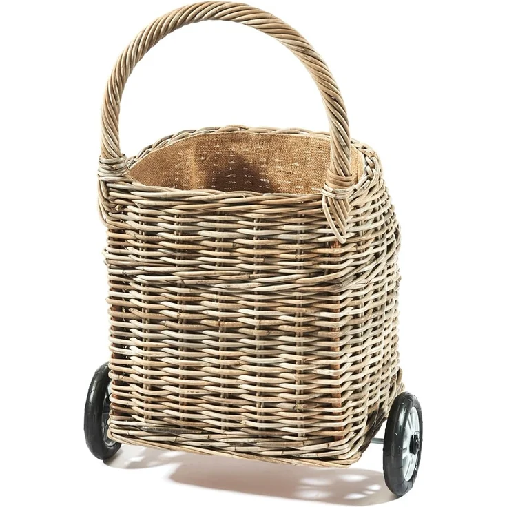 Kobolo Kaminholzkorb Kaminholzwagen Wagen mit Rollen - Rattan kubu grey – Bild 7
