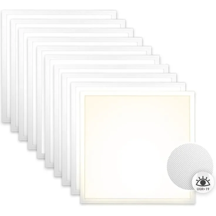 10x LED Panel 62x62 Neutralweiß 4000K 36W UGR<19 blendarm Slim Alu PLs3.0