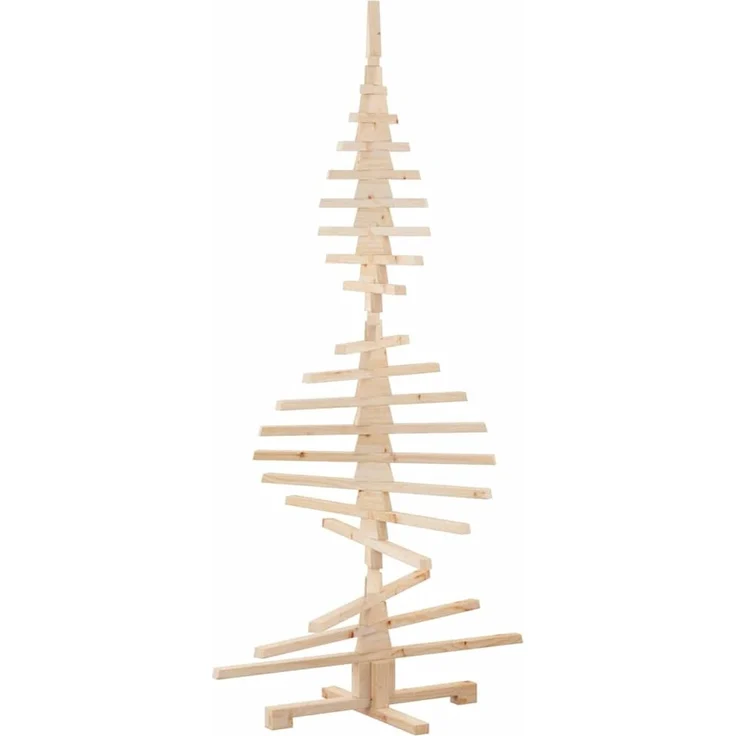 vidaXL Weihnachtsbaum Holz zum Schmücken 180 cm Massivholz Kiefer 4103972 – Bild 5