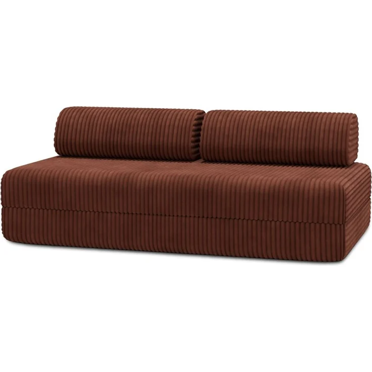 2-3-Sitzer-Schlafsofa aus terrakottafarbenem Cord XL – Bild 1