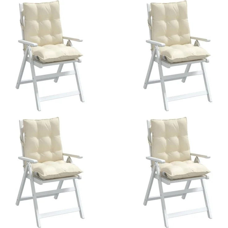 vidaXL Niedriglehner-Auflagen 4 Stk. Creme Oxford-Gewebe 377678 – Bild 4
