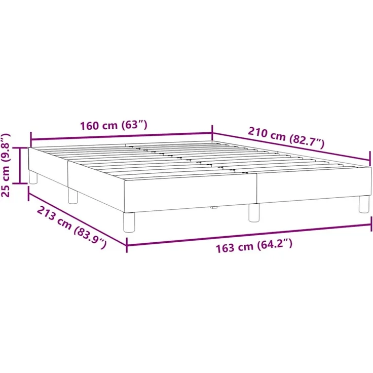 vidaXL Boxspringbett ohne Matratze Dunkelgrau 160x210 cm Samt 3315832 – Bild 10