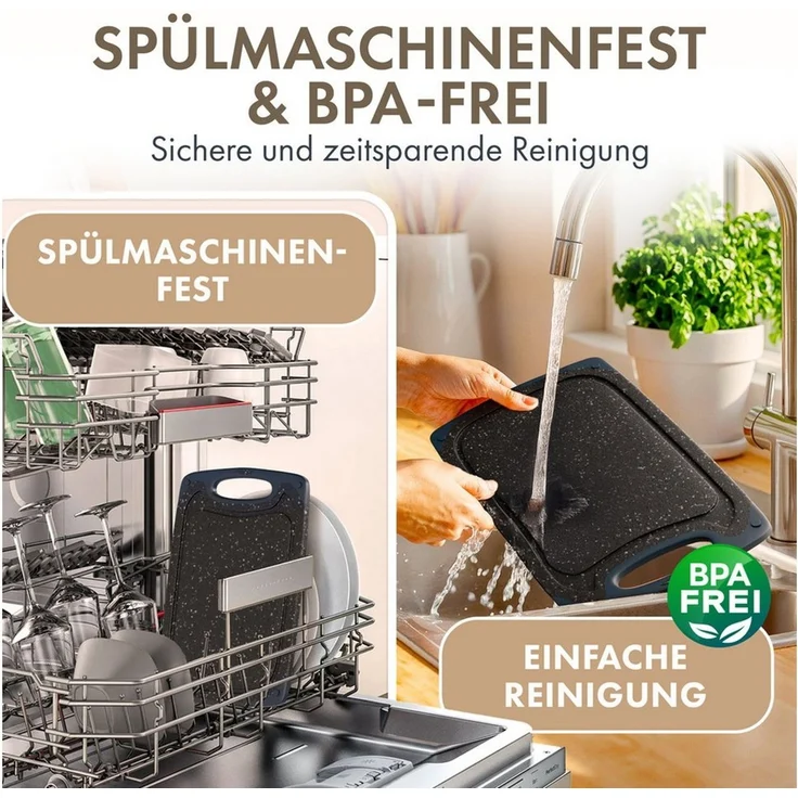 Blumtal Schneidebrett Frühstücksbrettchen Kunststoff, 2er-/3er-Set, verschiedene Größen, (2-St), Brettchen spülmaschinenfest Kunststoff BPA-frei – Bild 4