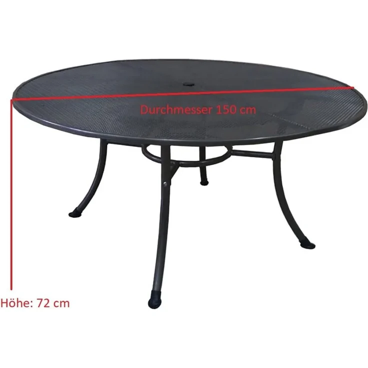 Tisch RIVO 150cm rund, Streckmetall eisengrau – Bild 2