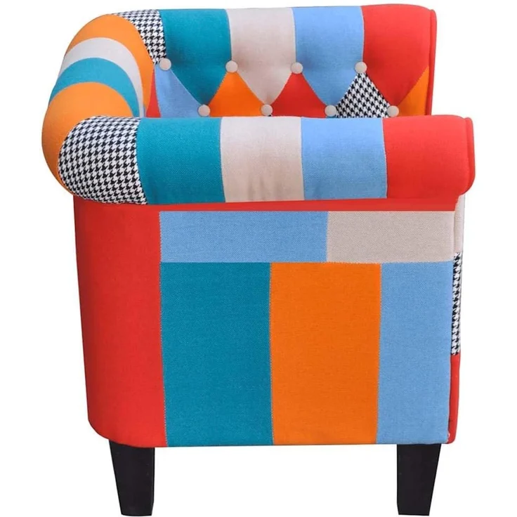 vidaXL Sessel mit Patchwork-Design Stoff [241027] – Bild 7