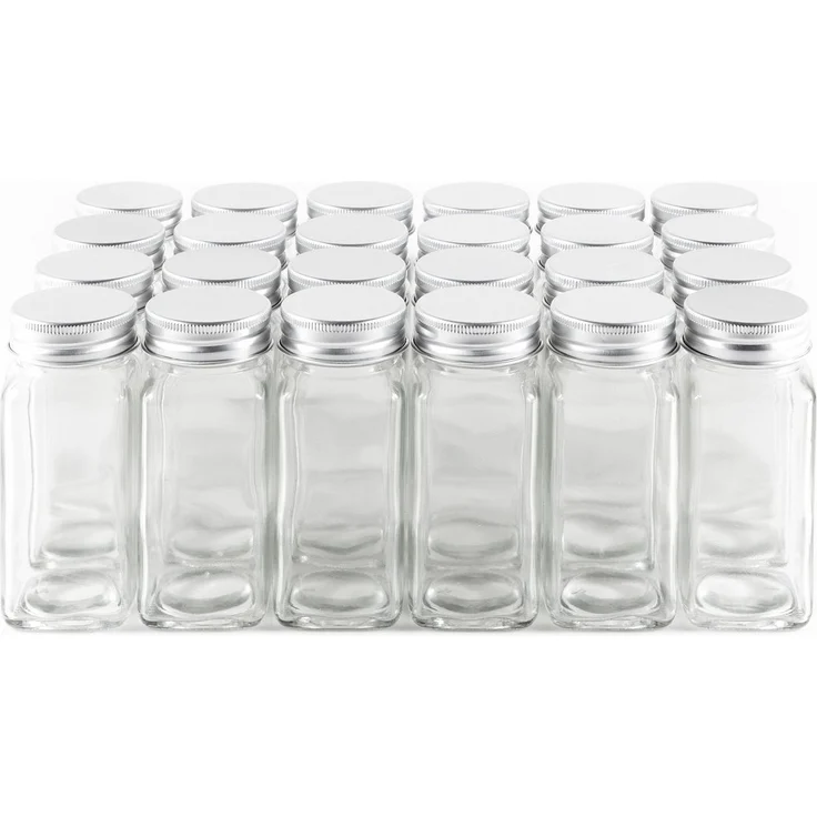 Hanseküche Gewürzbehälter Gewürzgläser Set mit Streueinsatz, Glas, (24 Gewürzgläser, 1-tlg, Set inkl. Zubehör), inkl. Ersatzstreueinsätze, Trichter und Reinigungsbürste – Bild 2