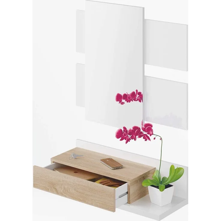 13 Casa Spiegel, Kunststoff, 87 x 61 x 10. 2, Blanco Brillo y Fresno, F00532001026