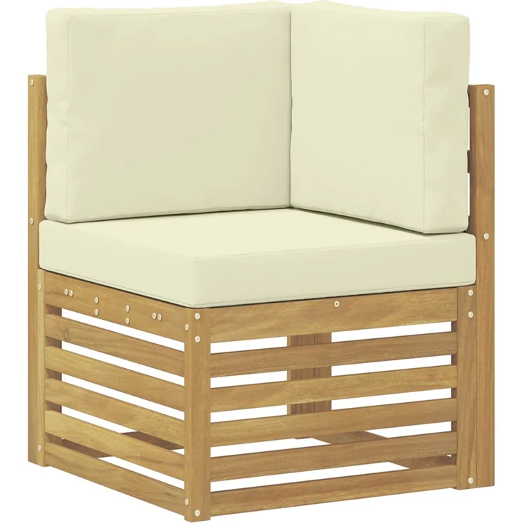 vidaXL Outdoor-Sofagarnitur 4 Stk. Weiß und Creme Polyester 3391750 – Bild 4