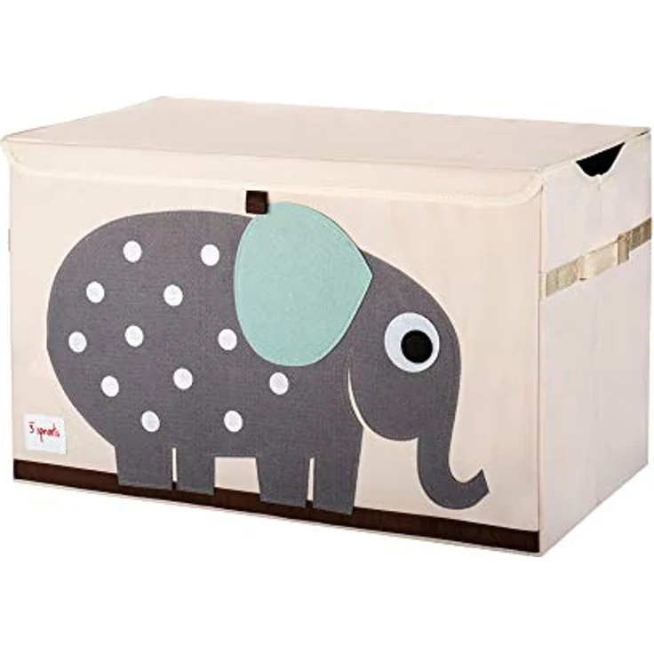 3 Sprouts Kinderspielzeugkiste - Aufbewahrungskoffer für Jungen und Mädchen, Elefant3 Sprouts - Spielzeugtruhe für Kinder - Ablagetruhe für Jungen- und Mädchenzimmer, Elefant – Bild 2