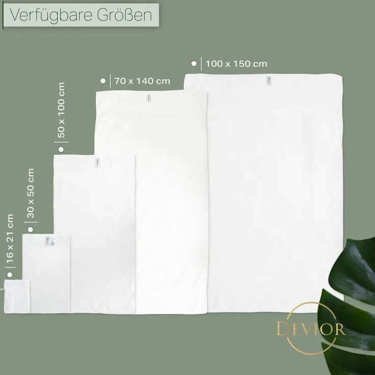 Devior Handtuch Set Frottierserie Elegance in vielen Farben, hochwertig mit 500 g/m², Handtücher - 100% Baumwolle (4-St), 50x100 cm, saugstark, schnelltrocknend, pflegeleicht & geruchsneutral