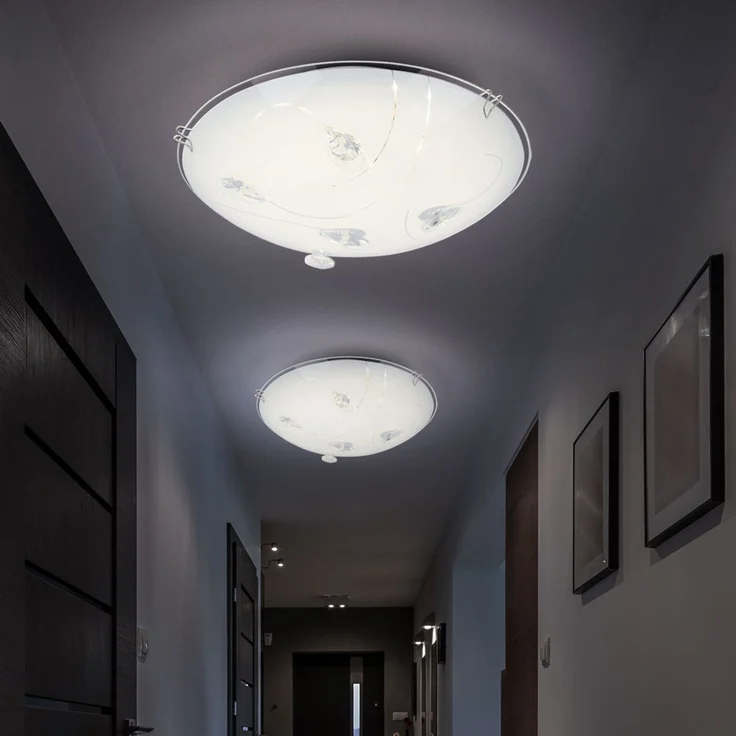 LED Deckenlampe, silber, satiniert, rund, D 25 cm – Bild 8