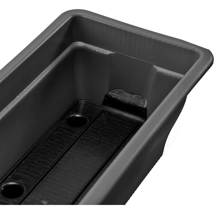 2x Balkonkasten 100cm Blumenkasten mit Wasserspeicher Anthrazit / Grau, 25 L - Blumenkästen wetterfest Pflanzkasten mit Einsatz Lange Balkonkästen für Garten und Balkon witterungsbeständig – Bild 8
