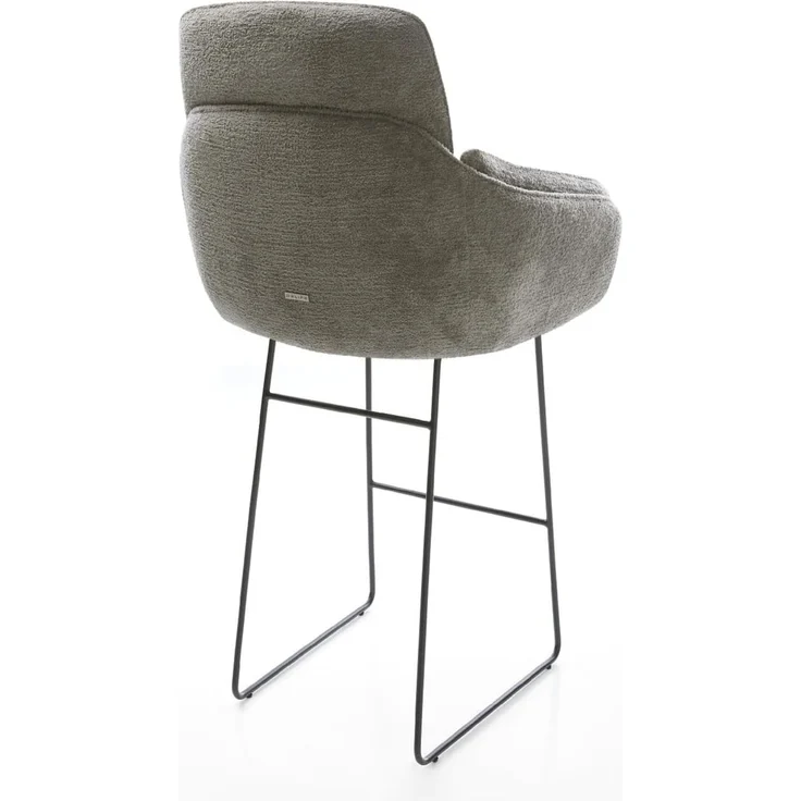 Barstuhl Luan-Flex Bouclé Soft Schlamm Kufengestell Metall Schwarz – Bild 6