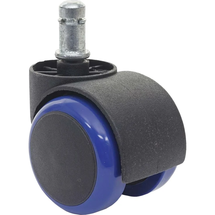 5er-Set Hartbodenrollen HWC-H86, Bürostuhl-Rollen Stuhlrollen, 150kg belastbar Ø 11mm ~ blau – Bild 7