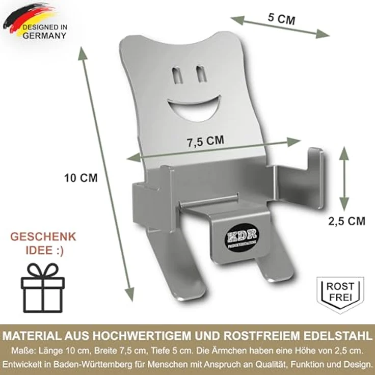 KDR Produktgestaltung Kochtopf Topfdeckelhalter Überkochschutz Deckel Halter Heber Ablage Kochlöffel, (1-tlg), 1x Halter – Bild 6