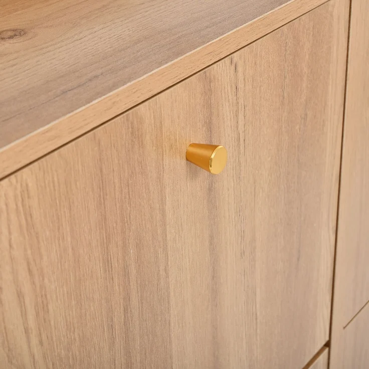 ZUBALIYA Schuhschrank (130 x 25 x 180 cm), 6 Klappfächer, LED - Beleuchtung, Stauraum für Flur und Eingangsbereich, Naturfarben – Bild 10