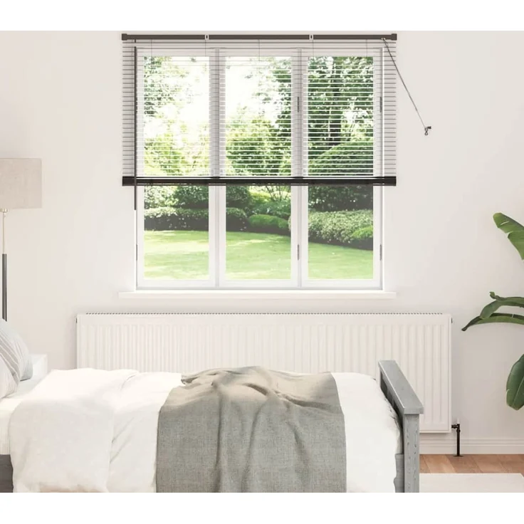 vidaXL Venezianische Jalousie Schwarz 175 x 145 cm 25 mm Aluminium 42006156 – Bild 1