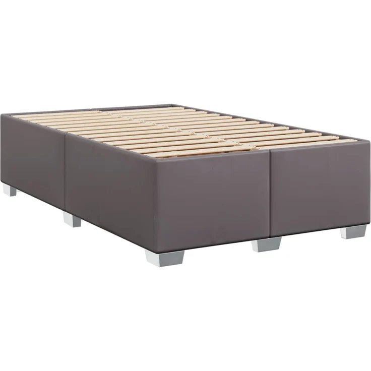 vidaXL Boxspringbett mit Matratze Grau 120x200 cm Kunstleder 3288418 – Bild 8