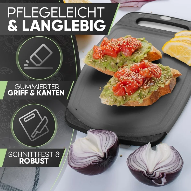 Loco Bird Frühstücksbrett Schneidebrett Kunststoff BPA freie - Brettchen 25x16cm, Cutting Board, (Hygienisches Brett für die Küche, 6-St, Vielseitiges Schneidbrett), Frühstücksbrettchen Spülmaschinenfest – Bild 6