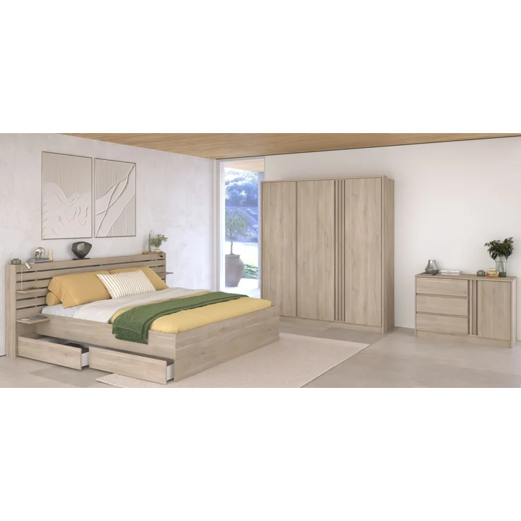 Schlafzimmer-Set >Escale 27< (4-teilig) in Japanische Eiche Nachbildung – Bild 3