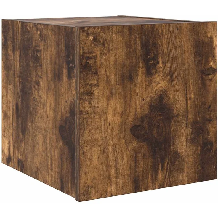 TV-Wandschrank, Fernsehschrank mit LED-Leuchten Räuchereiche 30,5x35x30 cm – Bild 3