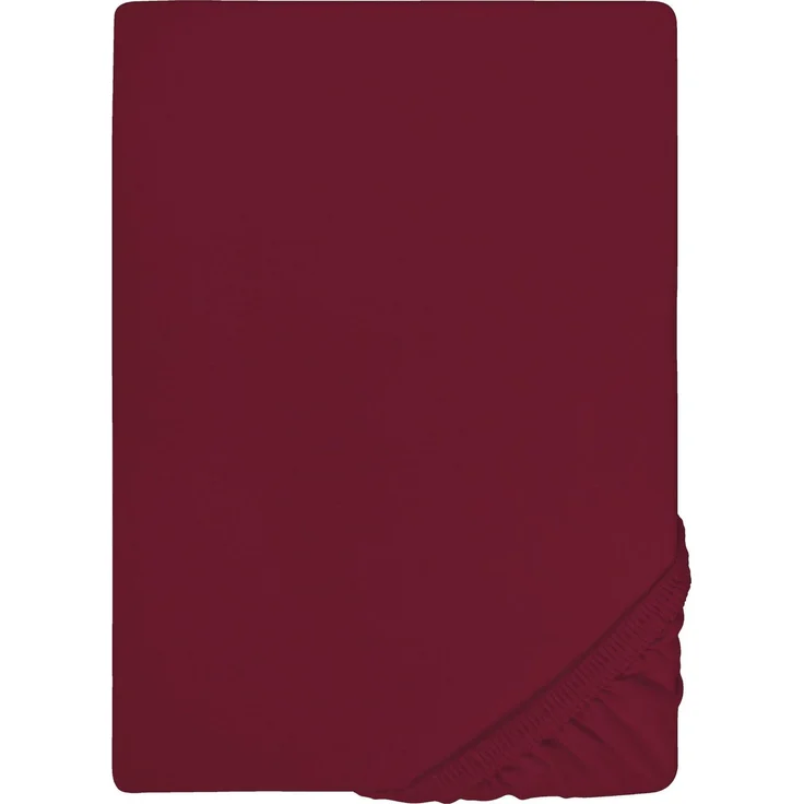 biberna Feinjersey-Spannbetttuch 0077144, burgund, 1x 180x200 cm - 200x200 cm – Bild 5