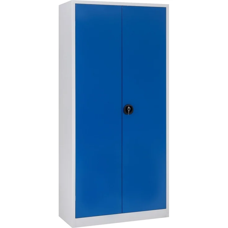 Putzmittelschrank, 92 x 195 x 42 cm, grau/blau – Bild 4