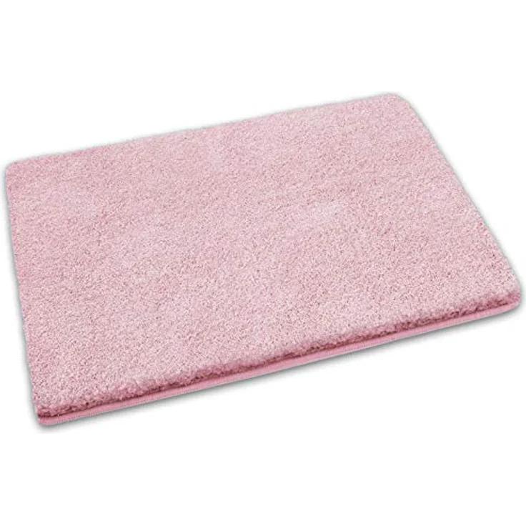 casa pura Badematte Rosa Sky Soft, weicher rutschfester Badezimmerteppich in Shaggy Optik, waschbar bei 40 Grad, 60x100 cm – Bild 2