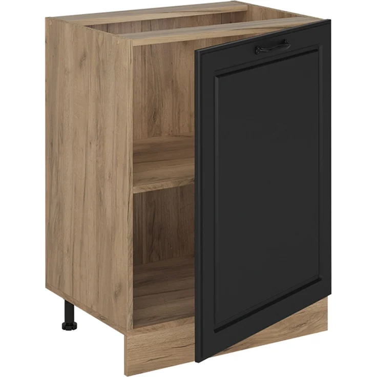 Küchenunterschrank R-Line Anthrazit Landhaus/Goldkraft Eiche 60 cm mit 1 Tür ohne Arbeitsplatte Vicco – Bild 3