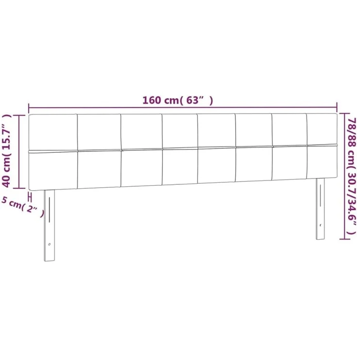vidaXL Kopfteile Dunkelgrün 160x5x78/88 cm Samt Grün (Art-Nr 346071) – Bild 3